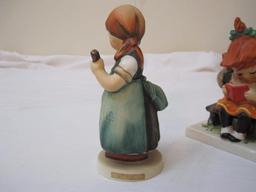 2 Goebel Redhead Ceramic Figurines including "A Young Man's Fancy" and "Little Sweeper", 13 oz