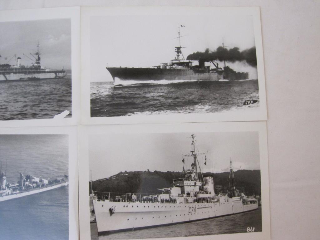 12 Vintage Black & White Naval Photographs from 1930s-1970s, 2 oz