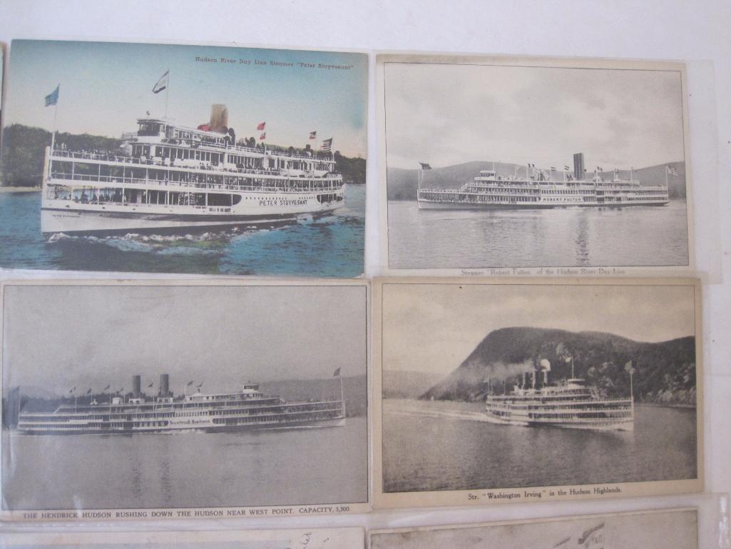 Lot of Hudson River and Robert Fulton Postcards and Commemorative Items including stamps and coin, 5