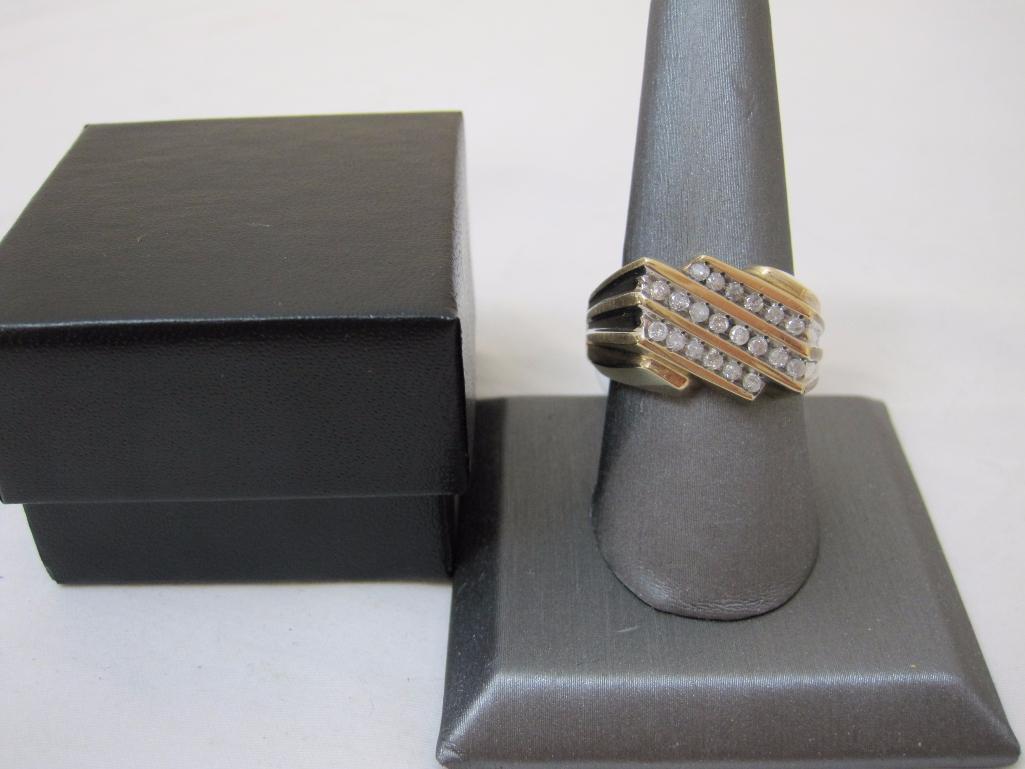 10K Gold 20 Diamond Ring, Size 10, marked CI, 7.5g