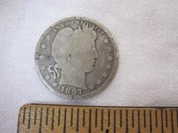 1897 Silver Barber Quarter, 5.5 g