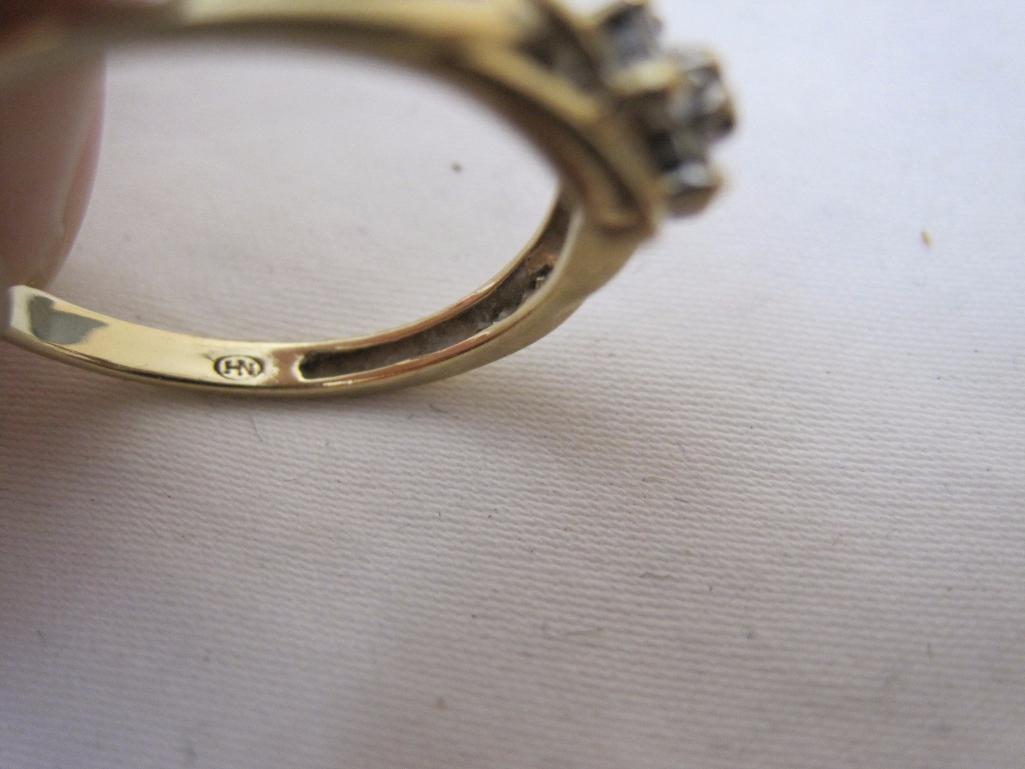 10K Gold Diamond Engagement Ring (1.6 g) and 10K Gold Wedding Band w/ diamonds (1.5 g)