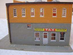 2 HO Scale Train Display Plastic Buildings including Fire Department, 1 lb 2 oz