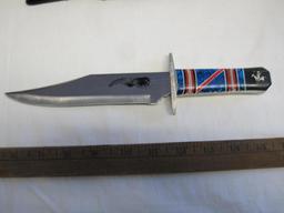 Decorated sheath knife with stainless blade, made in China, K-183, NIB