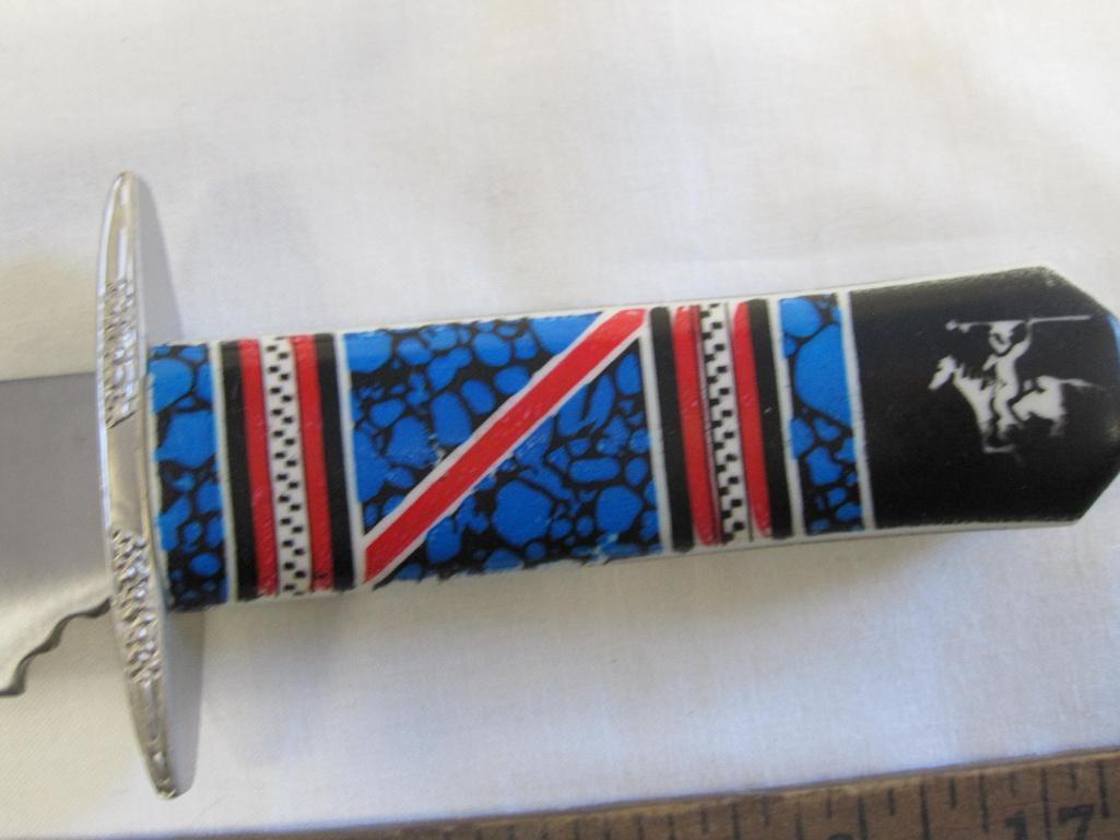 Decorated sheath knife with stainless blade, made in China, K-183, NIB