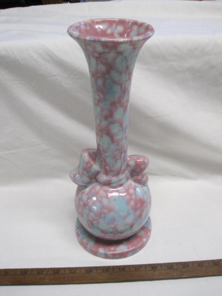 Vintage Mauve Agate Royal Haeger Bow Vase, 14" tall 3lbs
