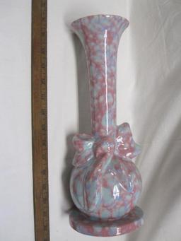 Vintage Mauve Agate Royal Haeger Bow Vase, 14" tall 3lbs