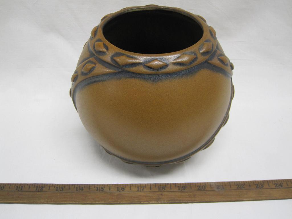 Haeger Pottery Round Bowl with Accents marked 1993, approx 7 inches tall and 8 inches at largest