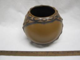 Haeger Pottery Round Bowl with Accents marked 1993, approx 7 inches tall and 8 inches at largest