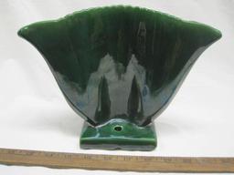 Royal Haegar Green Blue Drip Glazed TV Lamp with Dual Vase, approx 8 in tall, 10 in wide, 2lb 6oz