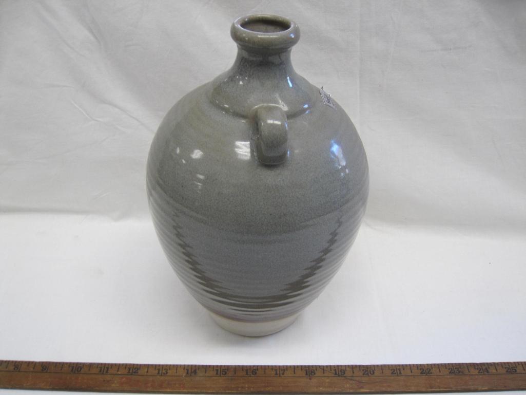 Royal Haeger Gray Stone Glaze double handled Jug, 1993, 12 inches tall, 6.5 inches wide, 3lb 4oz