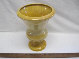 Haeger Pottery Maize/Cornflower Pedestal Vase, 9.5 in tall, 7.5 wide, 2lb 4 oz