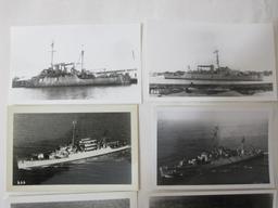 Twelve Vintage black and white Warship photographs, including Walter B. Cobb, Burdo and Earle B.