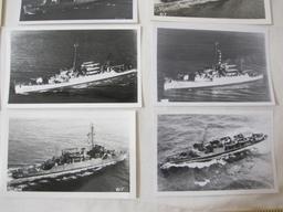 Twelve Vintage black and white Warship photographs, including Walter B. Cobb, Burdo and Earle B.