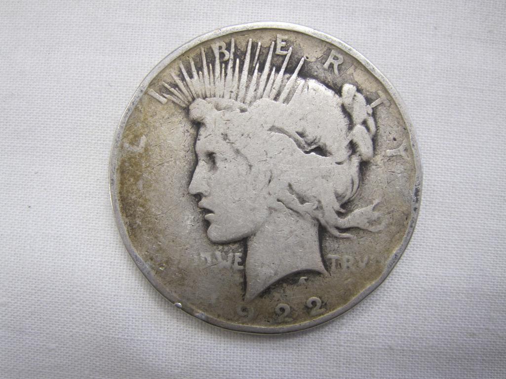 Two silver dollars, 1922 and 1926, 52.7 g