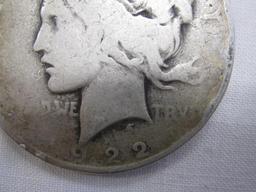 Two silver dollars, 1922 and 1926, 52.7 g