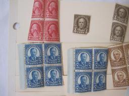 Lot of Vintage US Postage Stamps from 1916-1935 including Harding 1 1/2 cent stamps, McKinley 7 cent