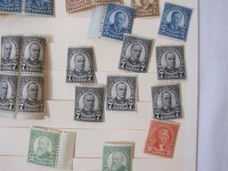 Lot of Vintage US Postage Stamps from 1916-1935 including Harding 1 1/2 cent stamps, McKinley 7 cent