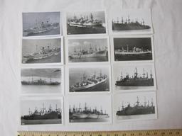 A dozen vintage black and white Warship photographs, including Aeolus, McCracken, La Grange and