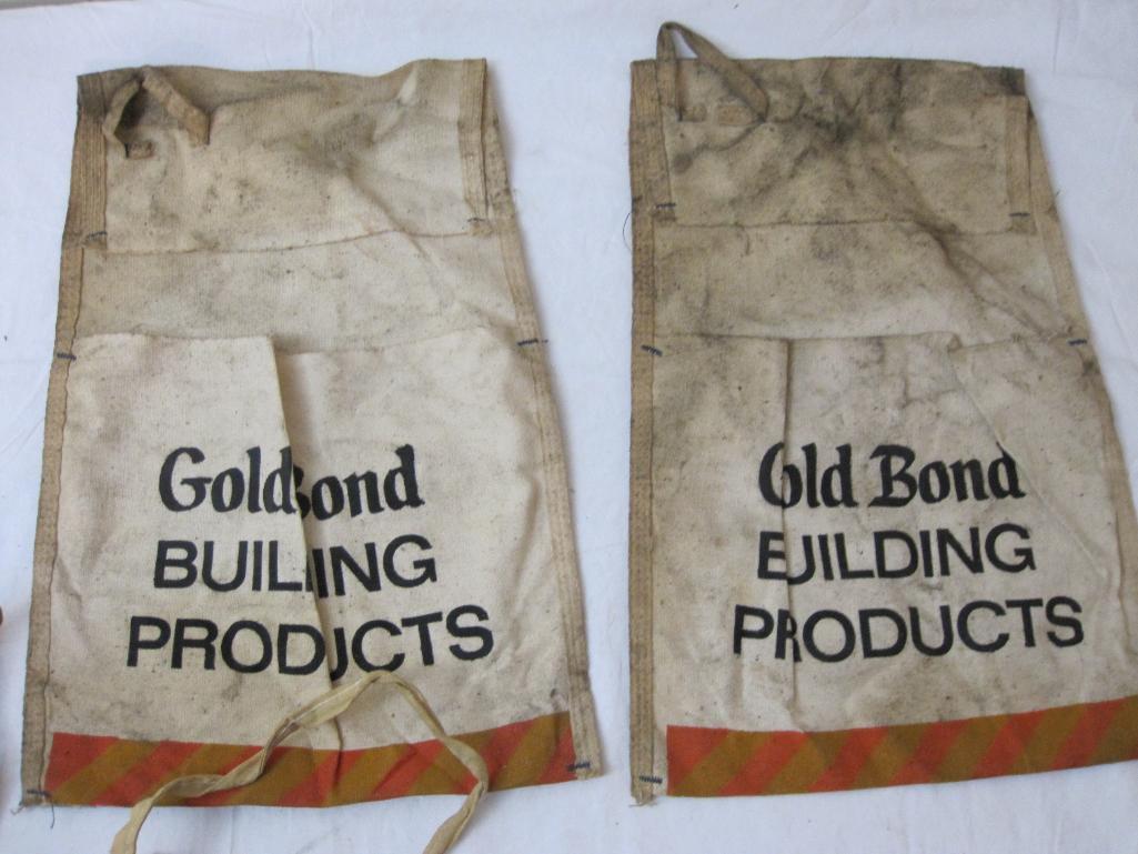 4 Vintage Nail Pouch Aprons from NJ including Kuiken Bros Lumber Co, Dillistin Lumber Company, Gold