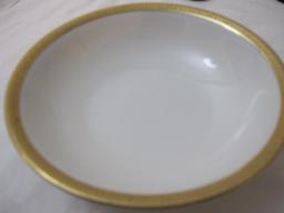 10 Victoria Czecho-Slovakia China Gold-Rimmed Fruit/Dessert Bowls, 5 5/8" diameter, some marked 92,