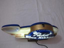 Vintage Pabst Blue Ribbon Lighted Beer Advertising Sign, 1 lb 14 oz