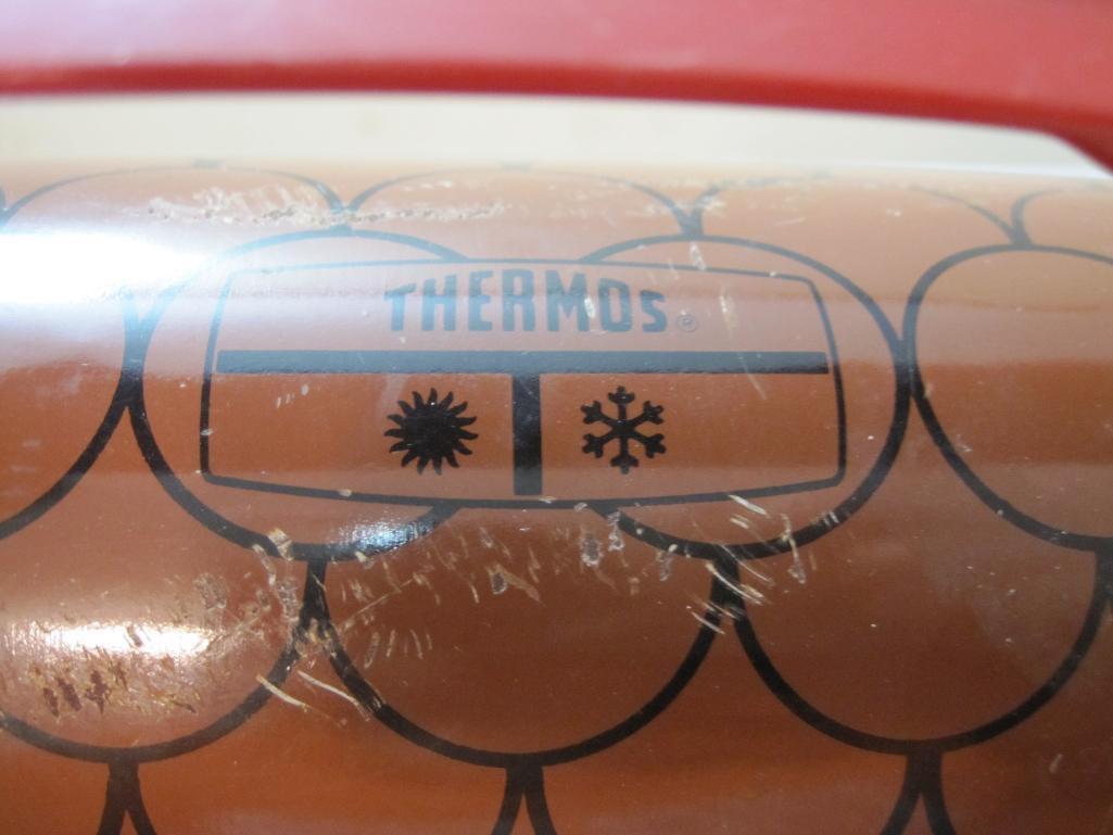 Vintage Farm/Barn Thermos Metal Lunchbox and Thermos, 1971 King-Seeley Thermos Co., 1 lb 10 oz