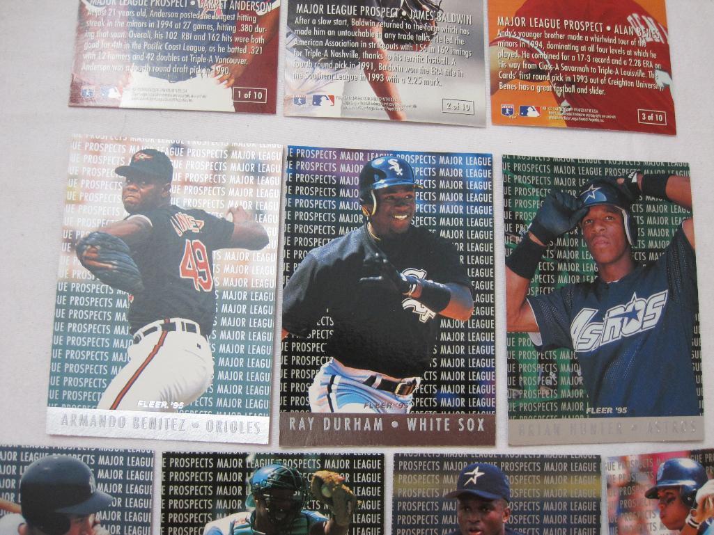 1995 Fleer Major League Prospects Baseball Cards, complete set, 10 cards, 2 oz