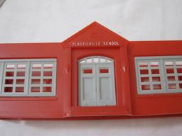 2 HO Scale Plastic Train Display Buildings including Plasticville School and Faller Station, 4 oz