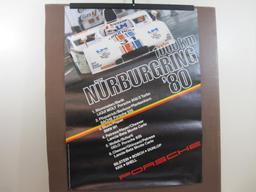 Two 1980 Porsche Posters including Porsche wins Trans-Am '80 and Porsche 935 Spyder 1000km