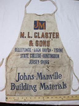 Johns-Manville Building Materials Apron, Central Pennsylvania Advertising, 4 oz