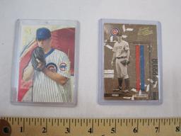 Two Premium Mark Prior (Chicago Cubs) Baseball Cards from 04 Donruss Leather & Lumber ) 185/1000 and