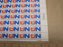 United Nations 25th Anniversary 6-cent US Stamps, #1419 intact sheet of 50