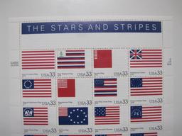 1999 The Stars and Stripes sealed sheet of 20 33-cent US Stamps