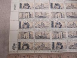 Historic Preservation 1971 8-cent US Stamps, #1440 to 1443 intact sheet of 32