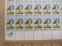 America's Wool 6-cent US Stamps, #1423 intact sheet of 50