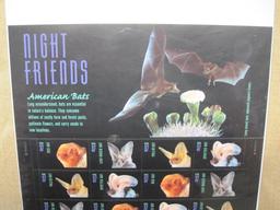 Night Friends American Bats 37-cent US Stamps, #3661-3664 intact sheet of 20