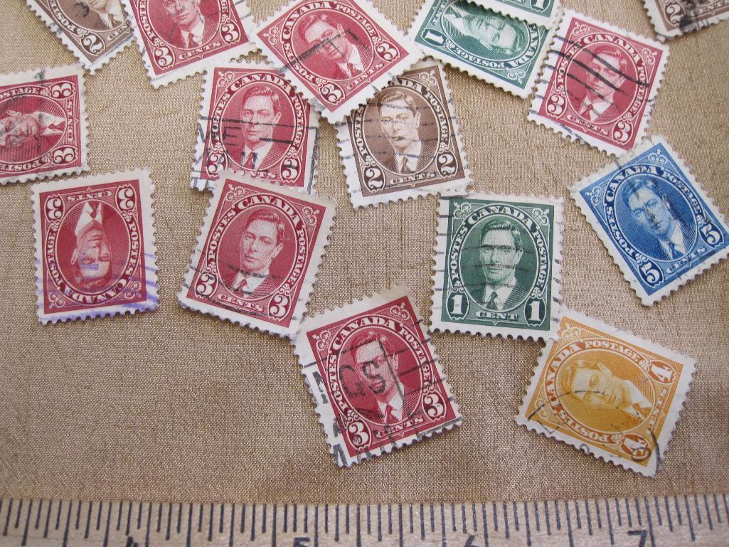 Lot of 1937 Issue King George VI A87 Design canceled Postage Stamps