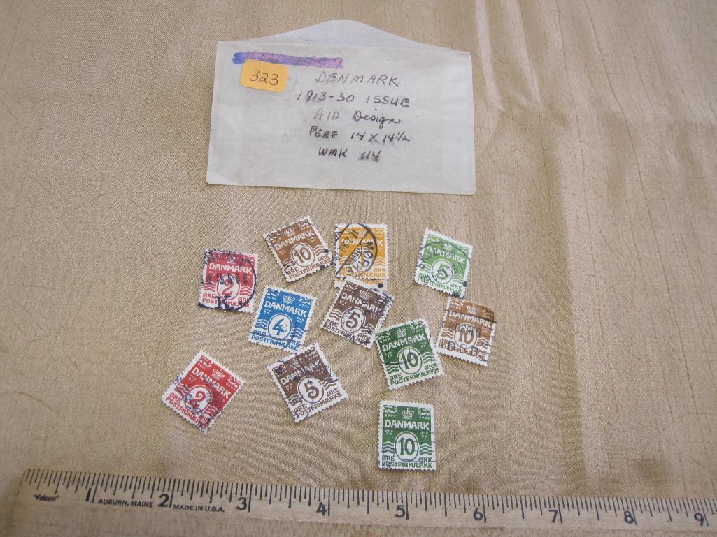 Foreign canceled Postage Stamps from Denmark, 1913-1930 issue