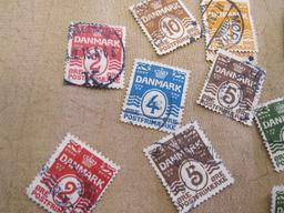 Foreign canceled Postage Stamps from Denmark, 1913-1930 issue
