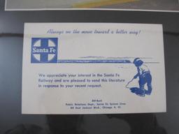 Lot of Santa Fe Railroad Memorabilia and Ephemera including patches, advertisements, and