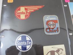 Lot of Santa Fe Railroad Memorabilia and Ephemera including patches, advertisements, and