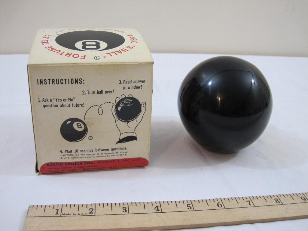 Vintage Magic 8 Ball Fortune Teller, Alabe Crafts Inc., in original box, 12 oz