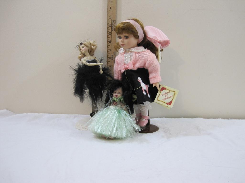 Three Dolls, including a Ballerina and Collector's Choice Kathie Lee Collection porcelain doll in a