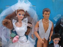 Wedding Party Midge Dolls, 1990 Mattel Barbie Dolls, No Box, the groom does not have any clothes, 2