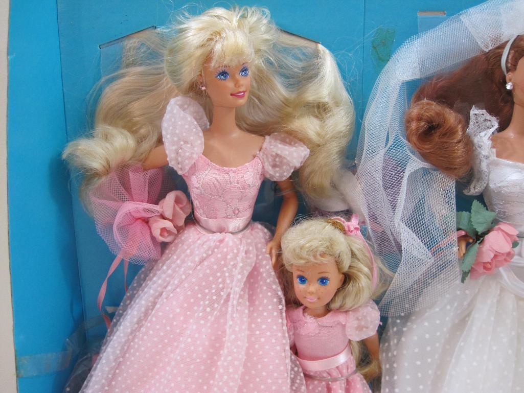 Wedding Party Midge Dolls, 1990 Mattel Barbie Dolls, No Box, the groom does not have any clothes, 2