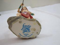 Four Assorted Faerie Figurines including Faerie Glen, Adams Apple and Wolk Applejack, 2 lbs 13 oz
