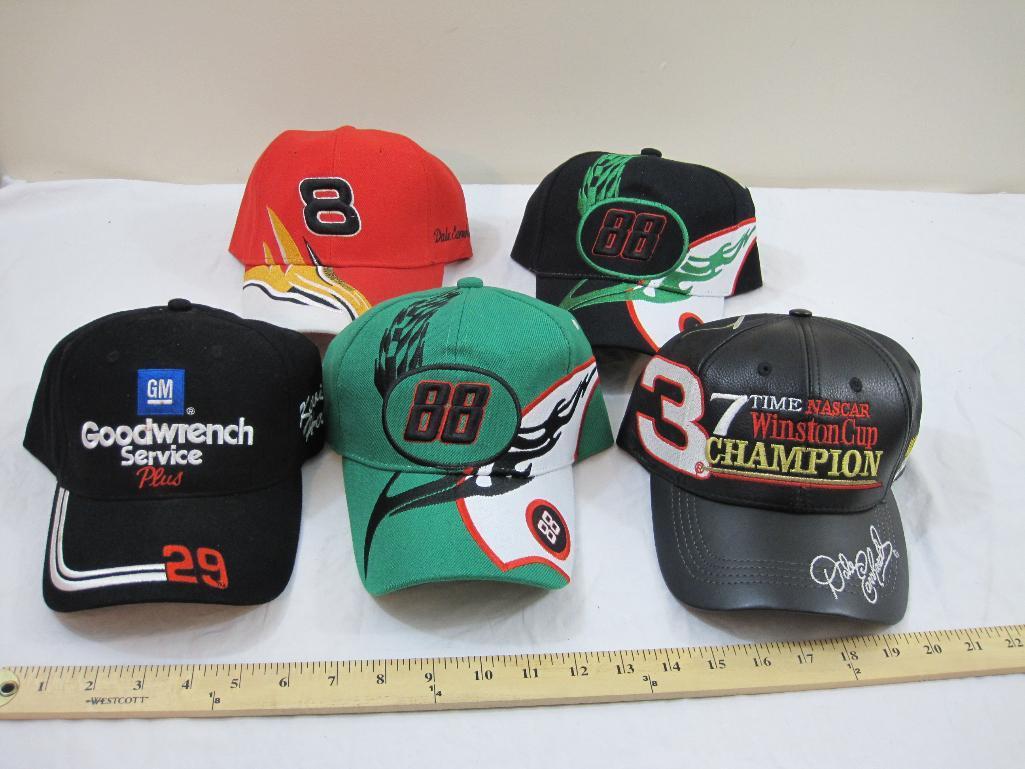 Lot of 5 Nascar Hats including two-#88, #29 (Kevin Harvick), #8 (Dale Earnhardt Jr.) , and Genuine