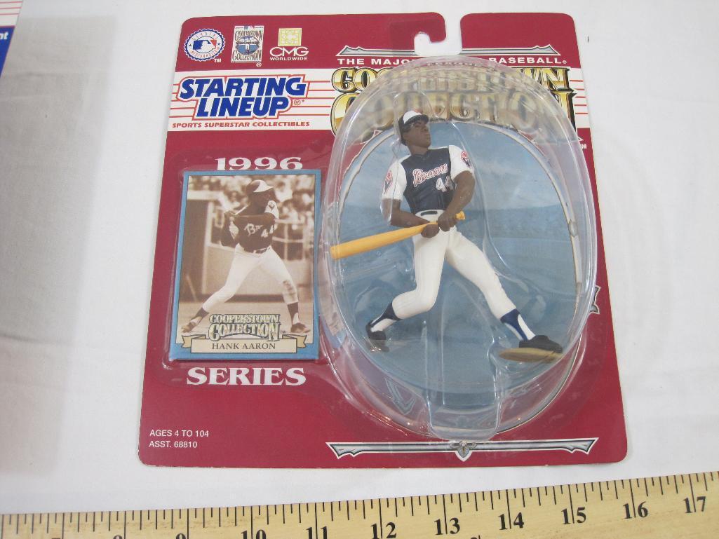 Two Starting Lineup Cooperstown Collection MLB Figures including Hank Aaron and Jackie Robinson,