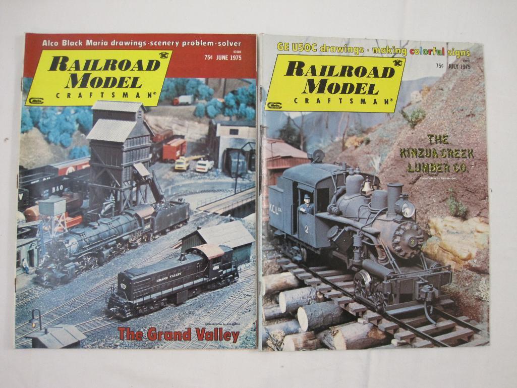 Eight Issues of Railroad Model Craftsman Magazines from 1975 including February-September, 2 lbs 9